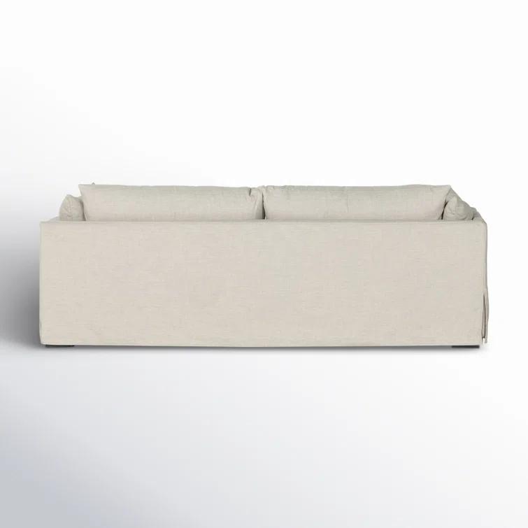 Bennett Moon 90.5'' White Contemporary Slipcovered Sofa