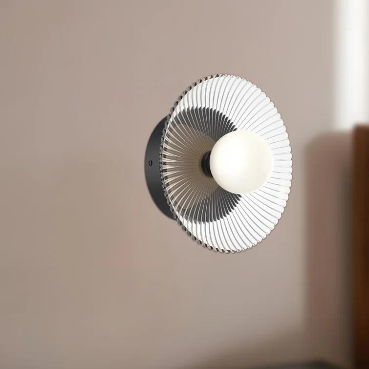 Hera Single Light Glass Dimmable LED Armed Sconce