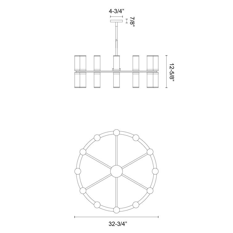 Revolve 24 - Light Dimmable Wagon Wheel Chandelier