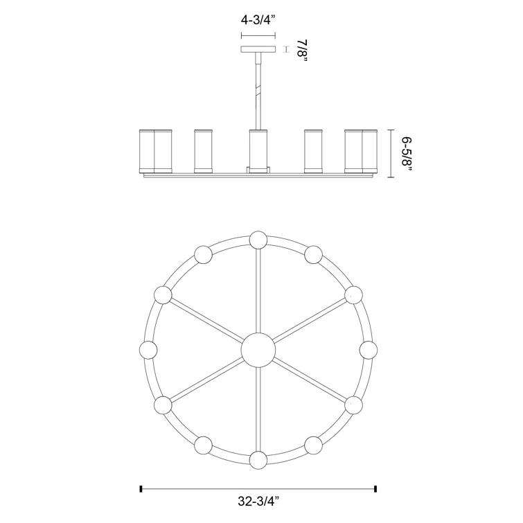 Alora Lighting Revolve 12 - Light Dimmable Wagon Wheel Chandelier