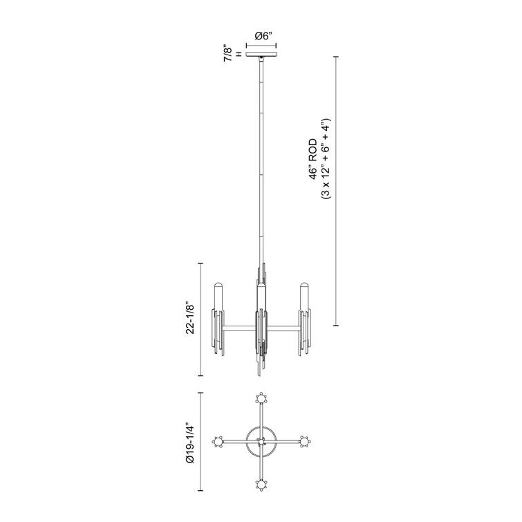 Torres 4 - Light Modern Linear Chandelier