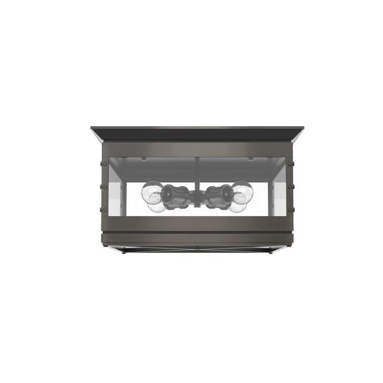 Douglas 18" Urban Bronze Glass Flush Mount Light