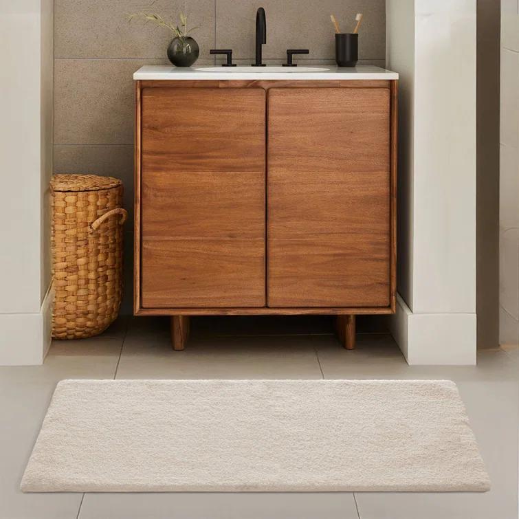 Madison Park Signature Marshmallow Quick Dry Bath Rug with Non-Slip Backing