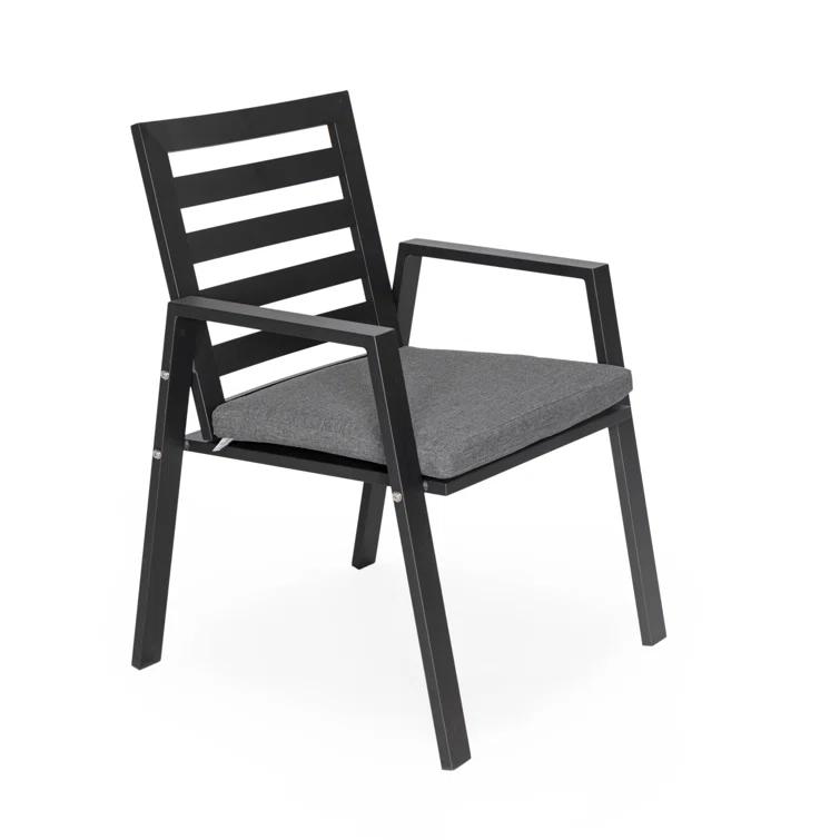 7-Piece Patio Dining Set With 60" Round Aluminum Dining Table And 6 Dining Armchair
