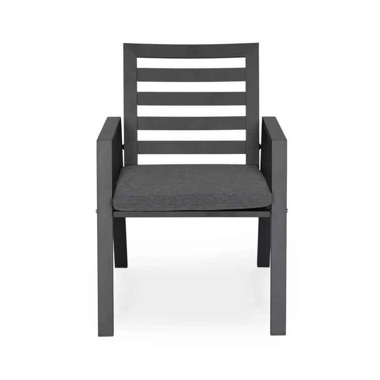 7-Piece Patio Dining Set With 60" Round Aluminum Dining Table And 6 Dining Armchair