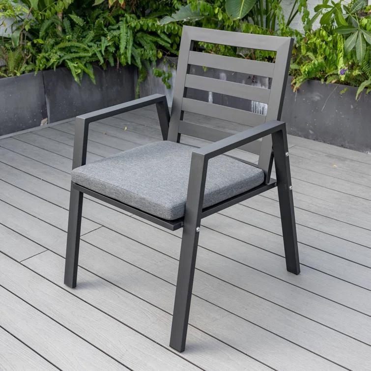 7-Piece Patio Dining Set With 60" Round Aluminum Dining Table And 6 Dining Armchair