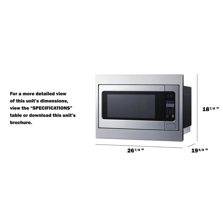 Summit Appliance 27" Wide Built-In Microwave (Trim Kit Included)