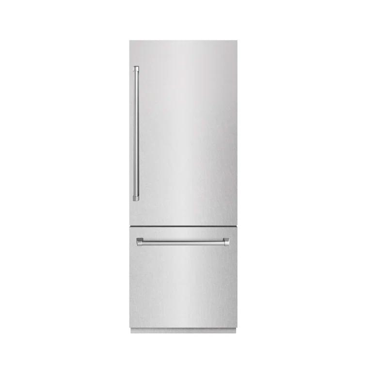 ZLINE ZLINE 30 in. 16.1 cu. ft. Built-In Bottom Freezer Refrigerator with Water Dispenser and Ice Maker in Satin Stainless Steel with Graphite Gray Interior GRBIV-SN-30
