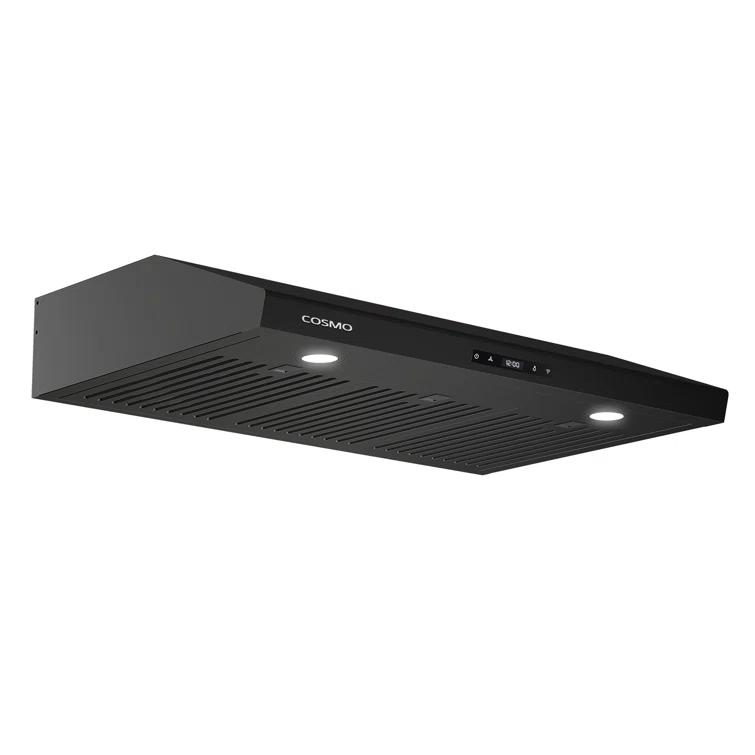Cosmo 36 In. Haven Collection 500 Cfm Ducted Under Cabinet Range Hood, Touch Controls, Led Lights In Matte Black