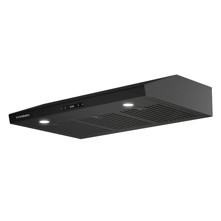 Cosmo 36 In. Haven Collection 500 Cfm Ducted Under Cabinet Range Hood, Touch Controls, Led Lights In Matte Black