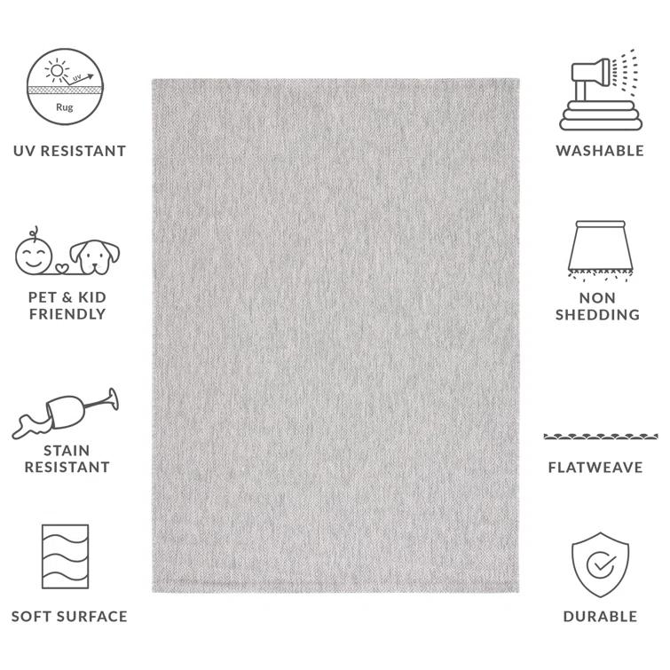 Geometric Gray Indoor/Outdoor Area Rug