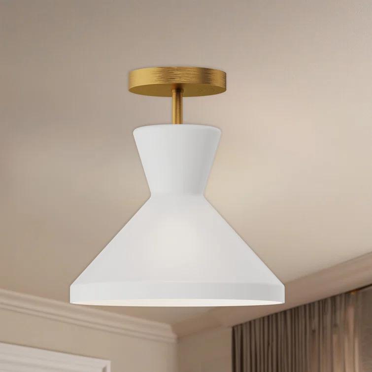 Davana Single Light Glass Semi Flush Mount