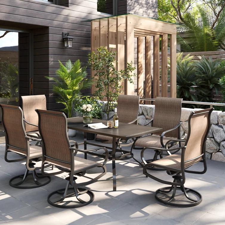 Joclynn Swivel Patio Dining Armchair