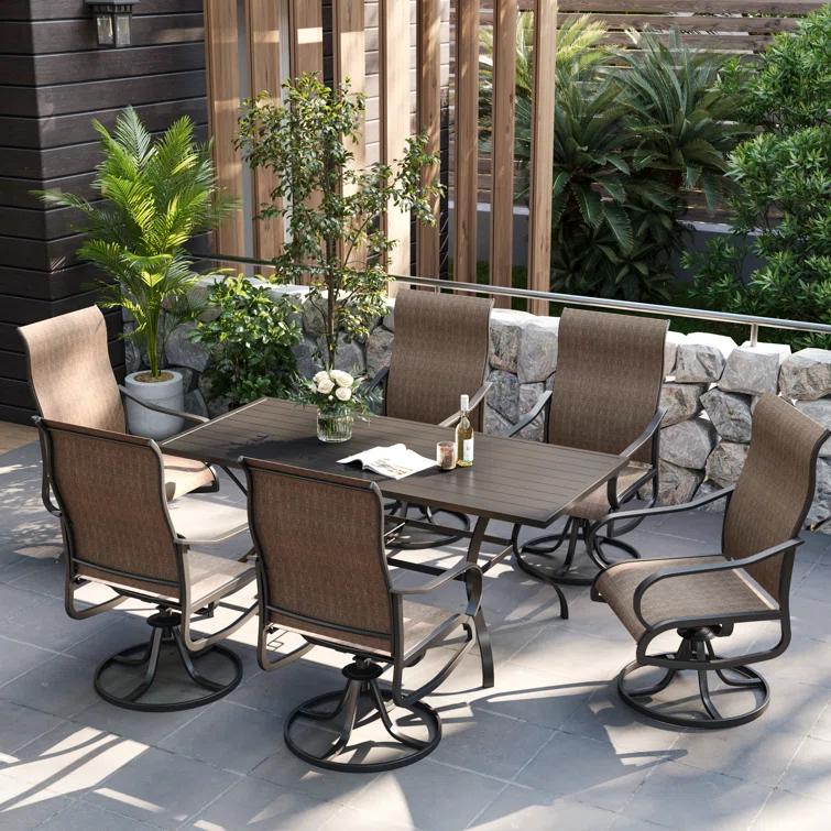 Joclynn Swivel Patio Dining Armchair
