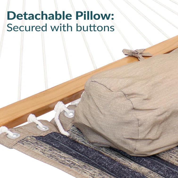2-Person Quilted Polyester Spreader Bar Hammock