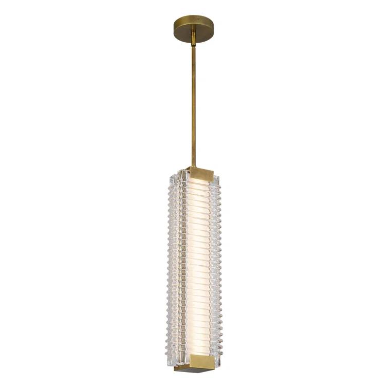 Alai Ribbed Glass LED Pendant