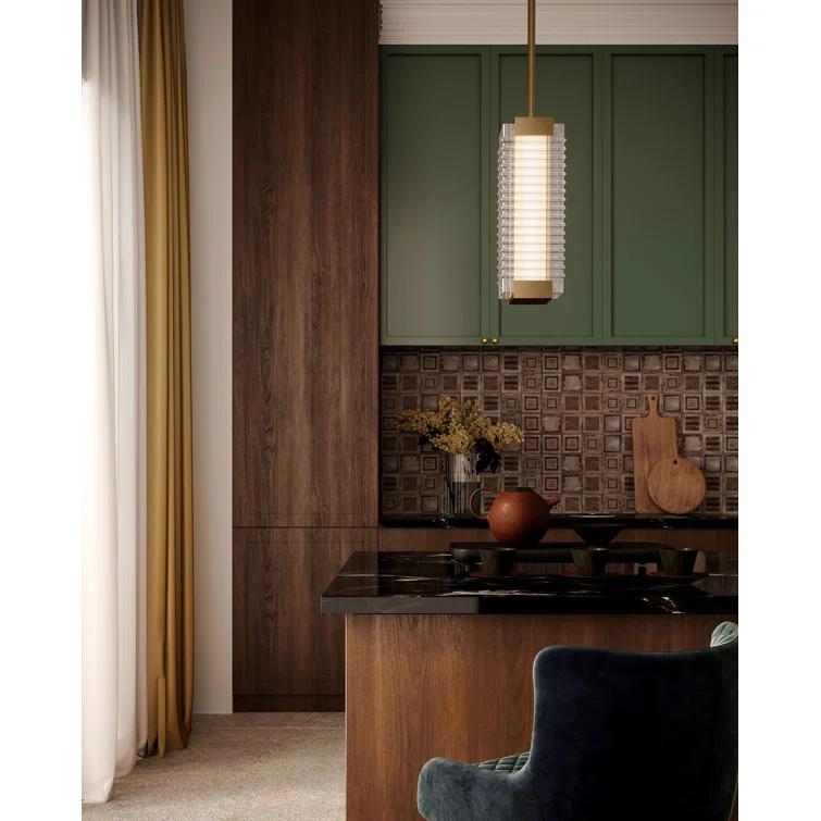 Alai Ribbed Glass LED Pendant
