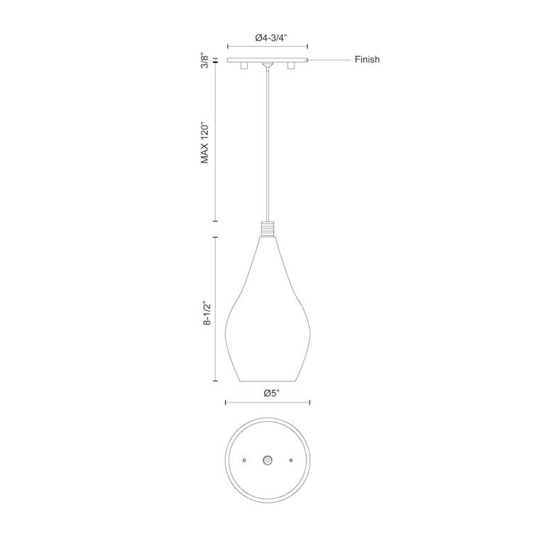 Victoria 1 - Light Chrome LED Single Pendant