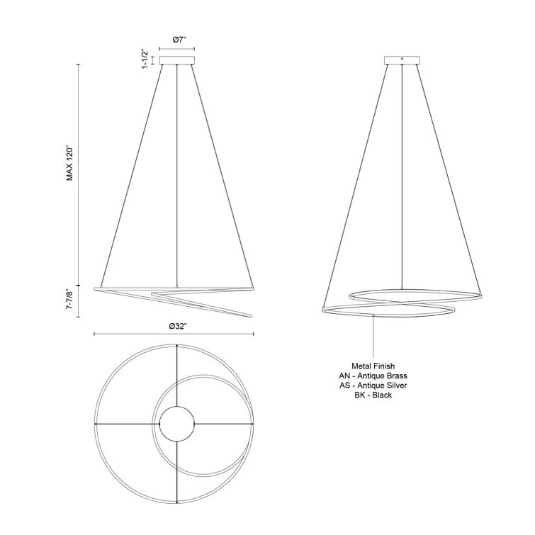 Twist 1 - Light LED Unique/Statement Pendant