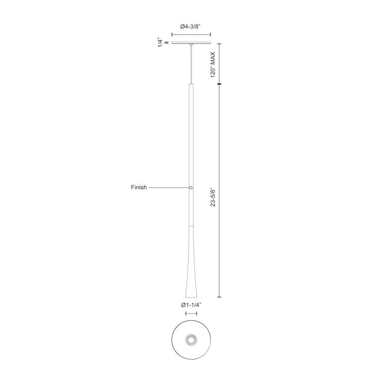 Kuzco Lighting Taper 1 - Light LED Single Pendant