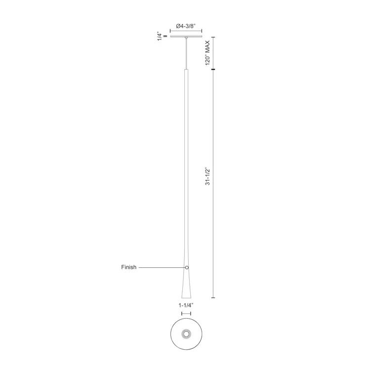 Kuzco Lighting Taper 1 - Light LED Single Pendant
