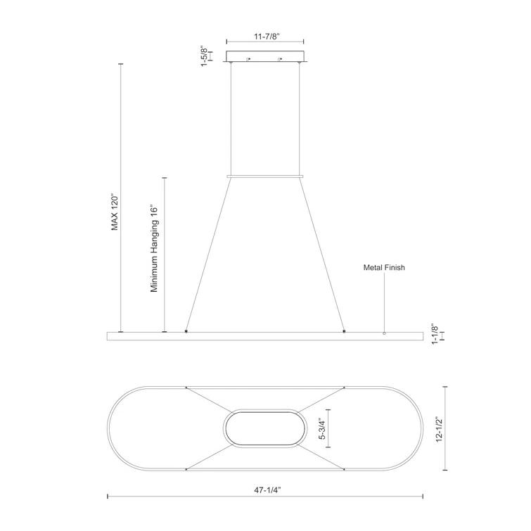 1 - Light LED Kitchen Island Pendant