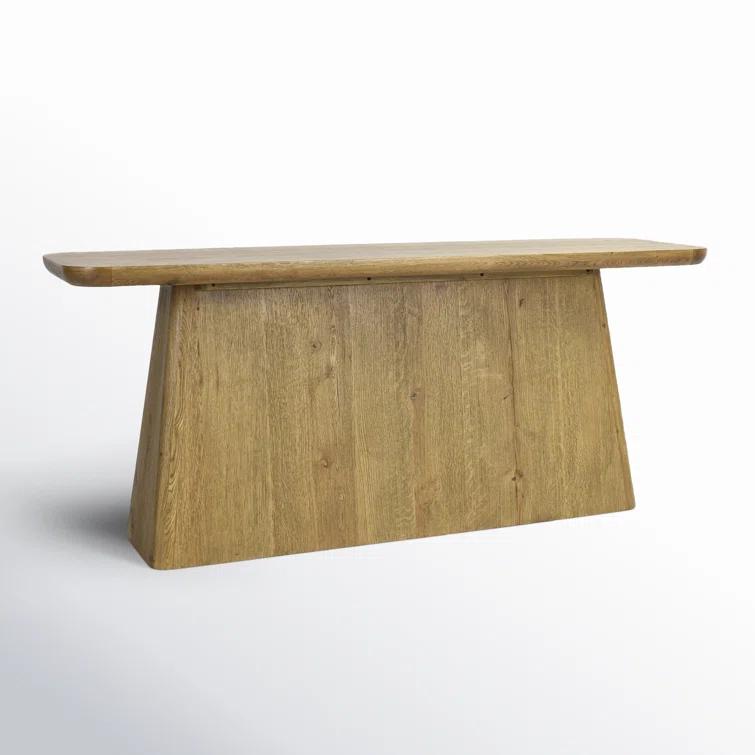 Light Brown Oak Wood Minimalist Console Table