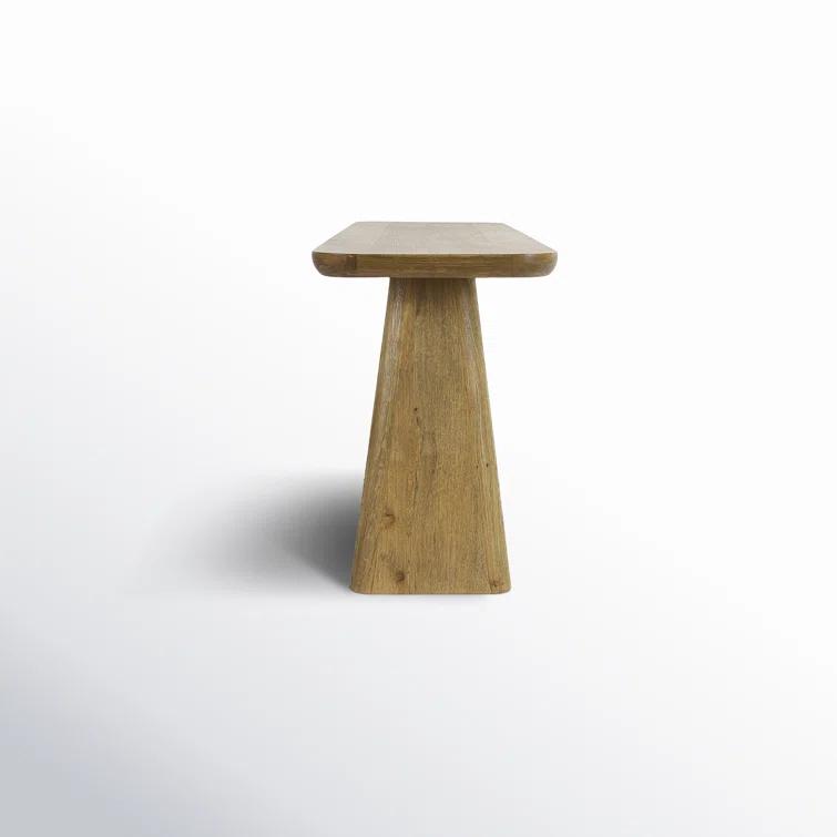 Light Brown Oak Wood Minimalist Console Table