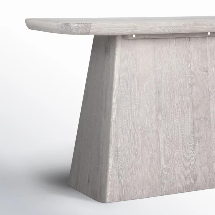 White Wash Oak Wood Console Table with Storage