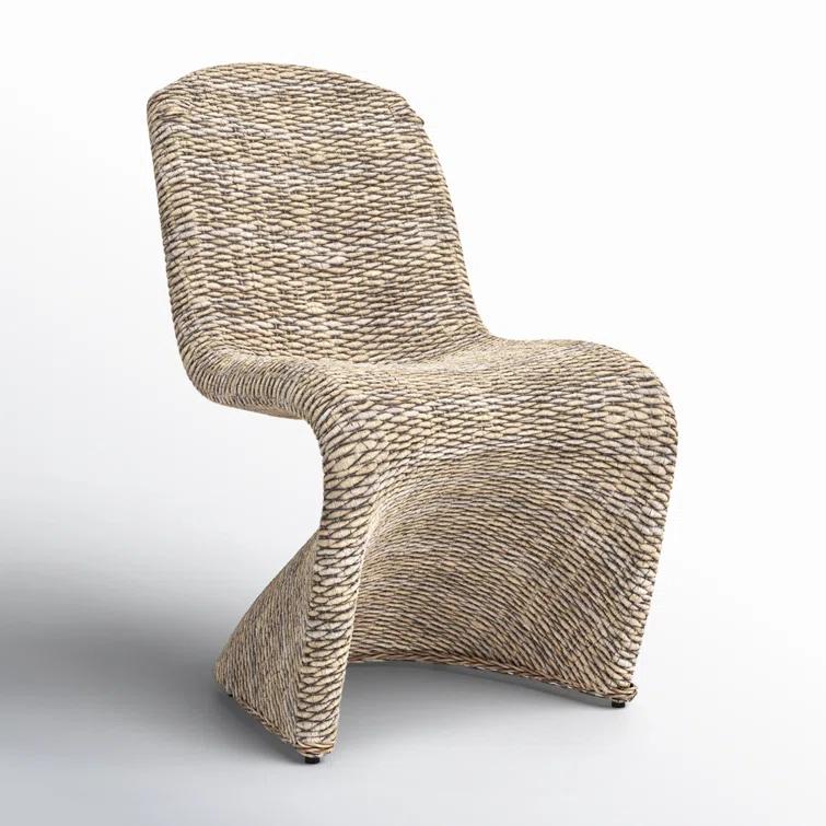 Portia Contemporary Gray Wash Rattan Side Chair