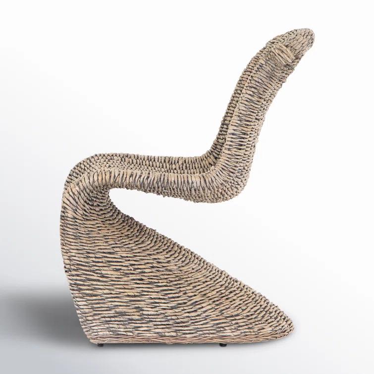 Portia Contemporary Gray Wash Rattan Side Chair