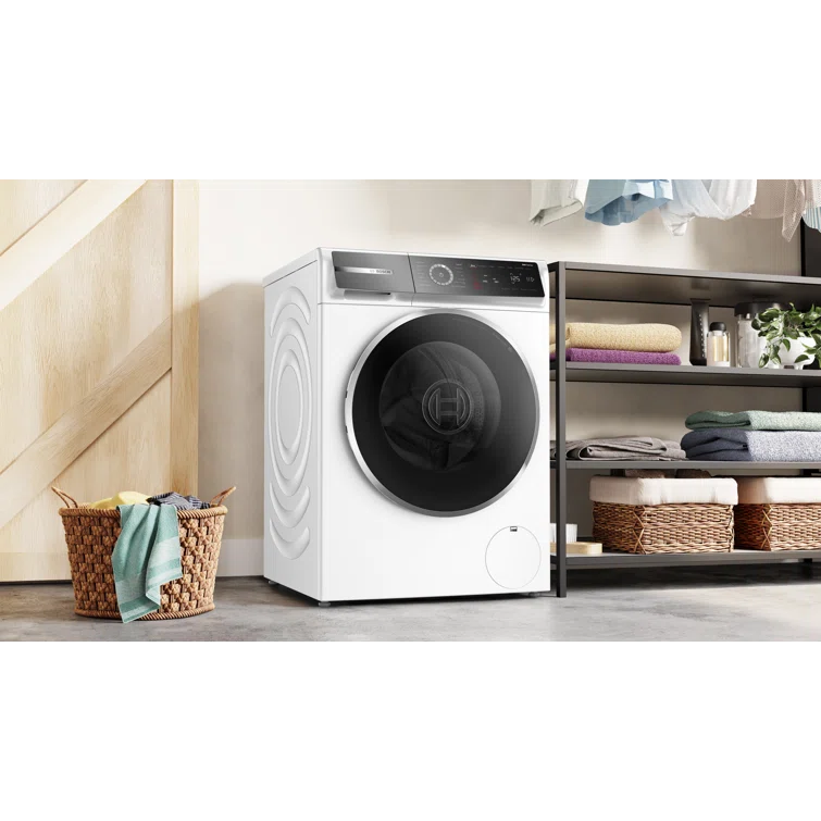 Bosch 500 Series White Smart Front Load Washer with Stainless Steel Drum