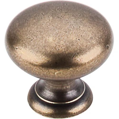 Round Bronze Mushroom Knob with Mounting Hardware