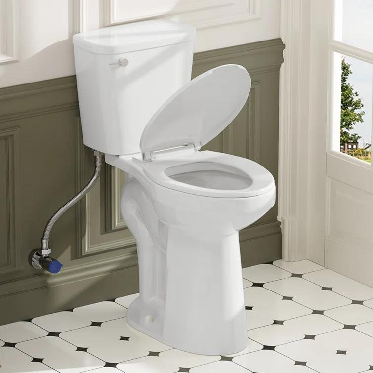 Traditional 21-inch Height Extra Tall Toilet for Bathrooms, Elongated Toilet Seat