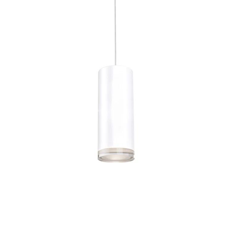 White Crystal LED Cylinder Pendant Light