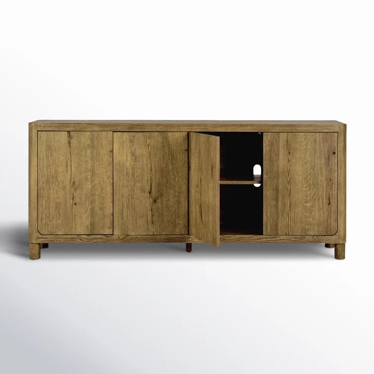Orlando Light Brown Oak Wood 4-Door Sideboard