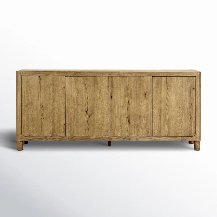 Orlando Light Brown Oak Wood 4-Door Sideboard