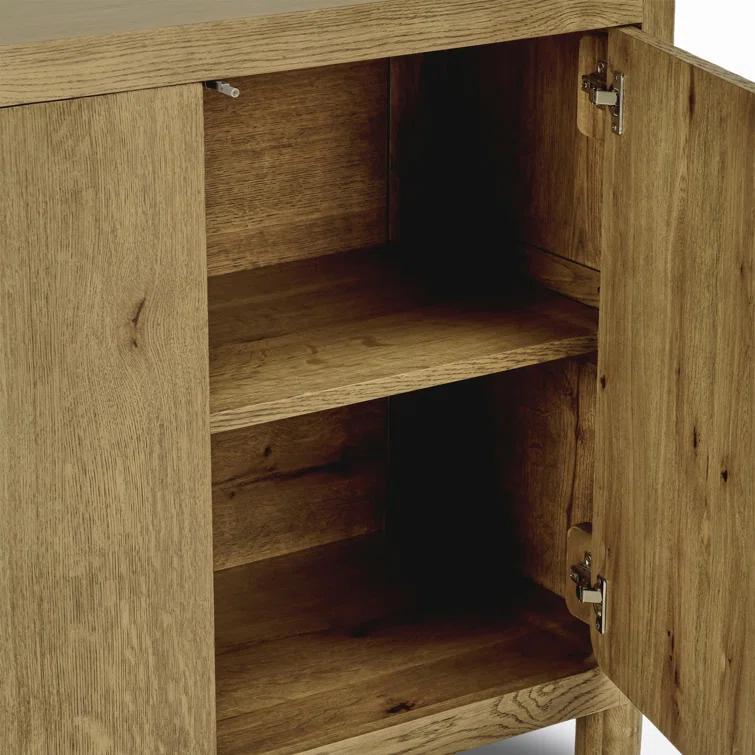 Orlando Light Brown Oak Wood 4-Door Sideboard