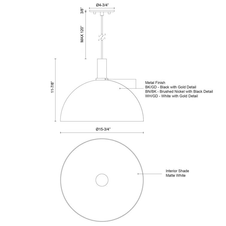 Kuzco Lighting Archibald 1 - Light Single Pendant