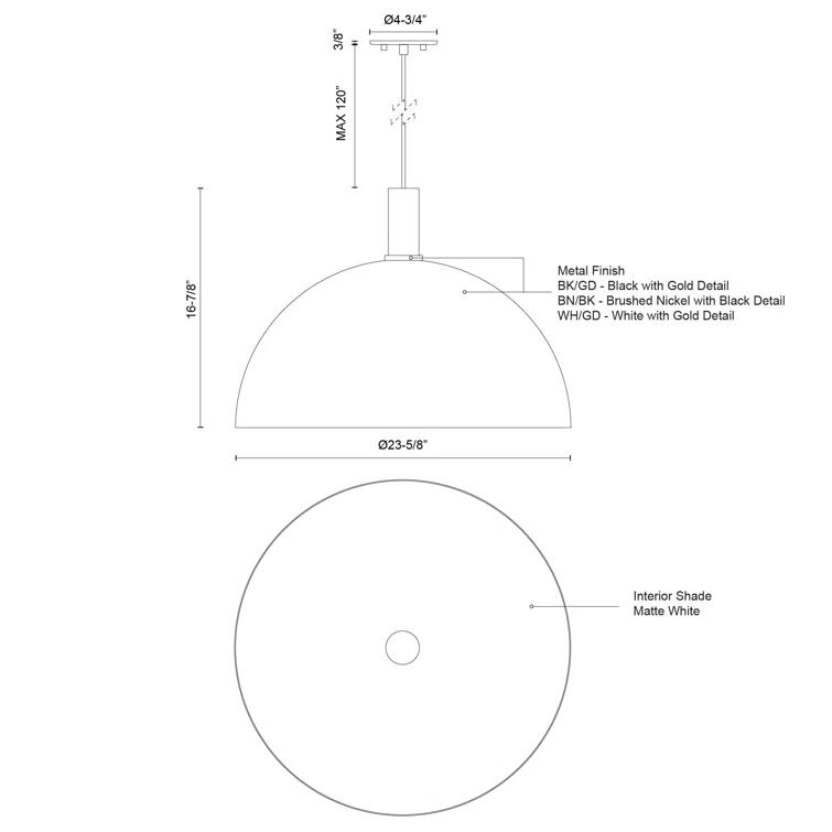 Kuzco Lighting Archibald 1 - Light Single Pendant