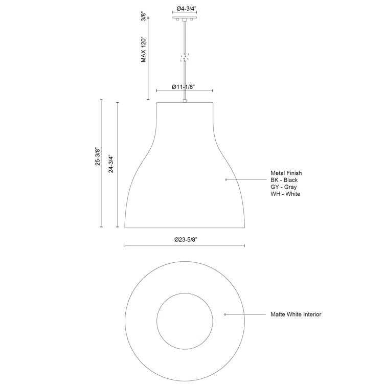 Kuzco Lighting Cradle 1 - Light Single Pendant
