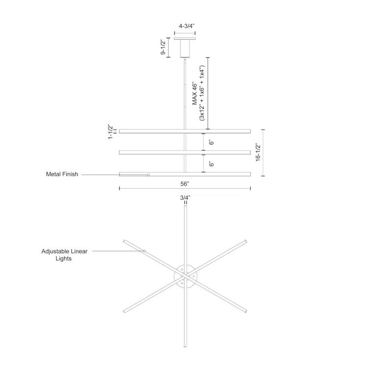 Kuzco Lighting Vega 3 - Light LED Kitchen Island Pendant