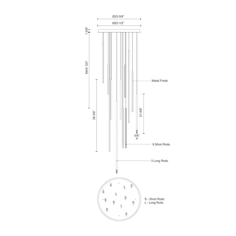 12 - Light LED Cluster Pendant