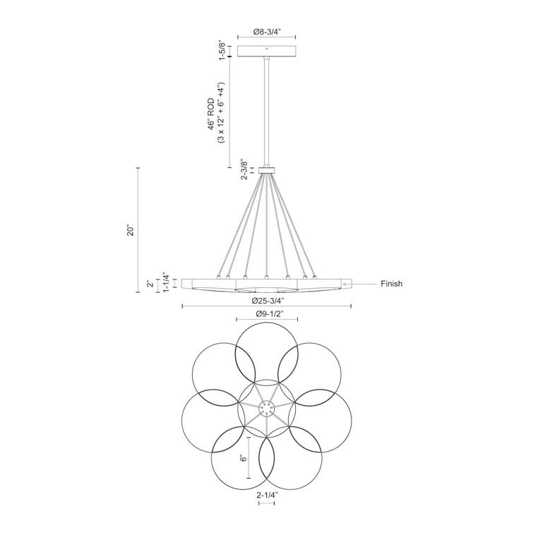 1 - Light LED Unique/Statement Pendant