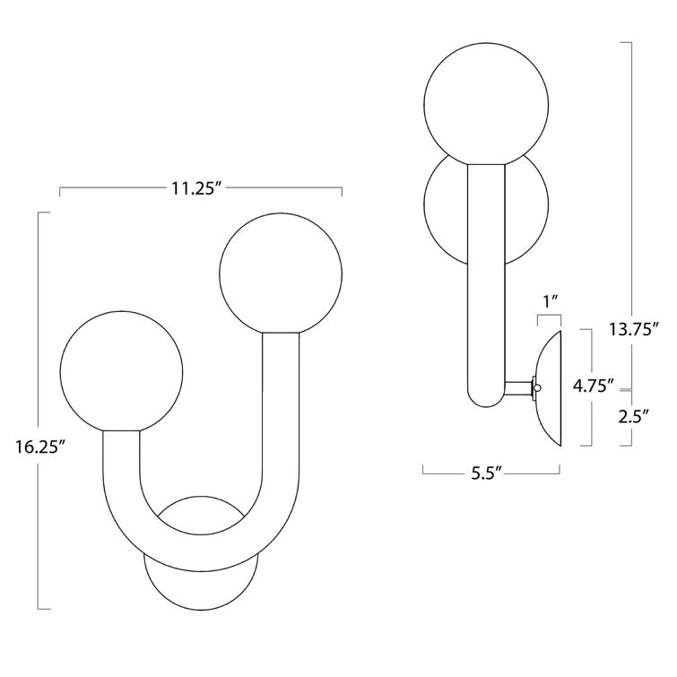 Happy Sconce by Regina Andrew - Natural Brass / Left Facing