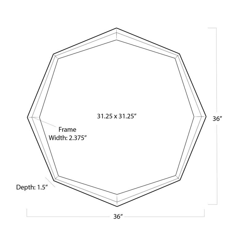 36" Round Gold Leaf Wood Wall Mirror