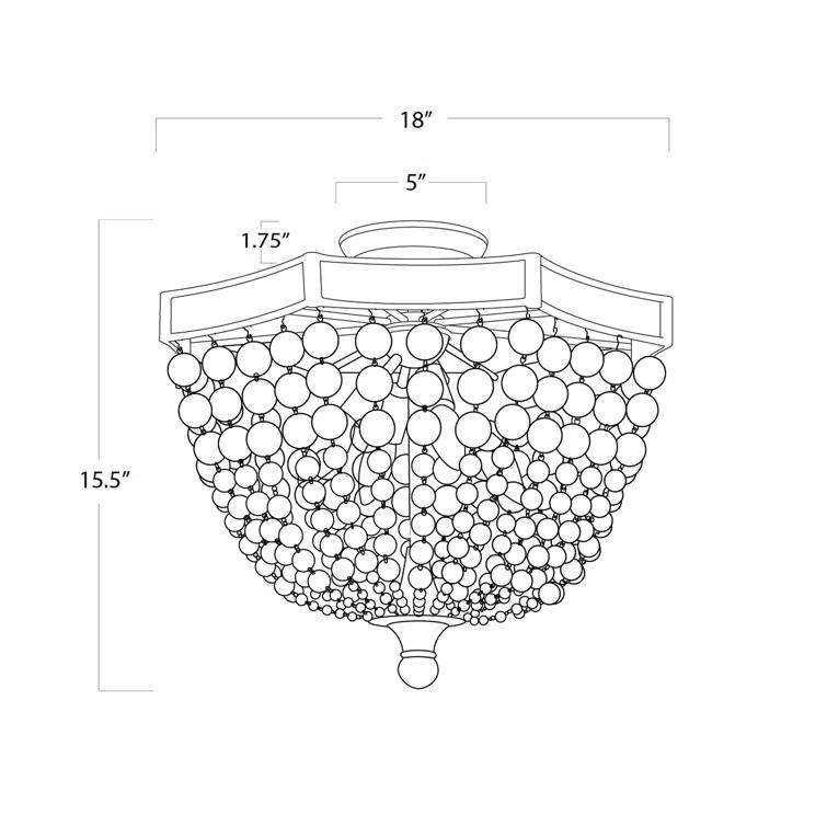 Regina Andrew Frosted Crystal Bead Semi Flush Mount