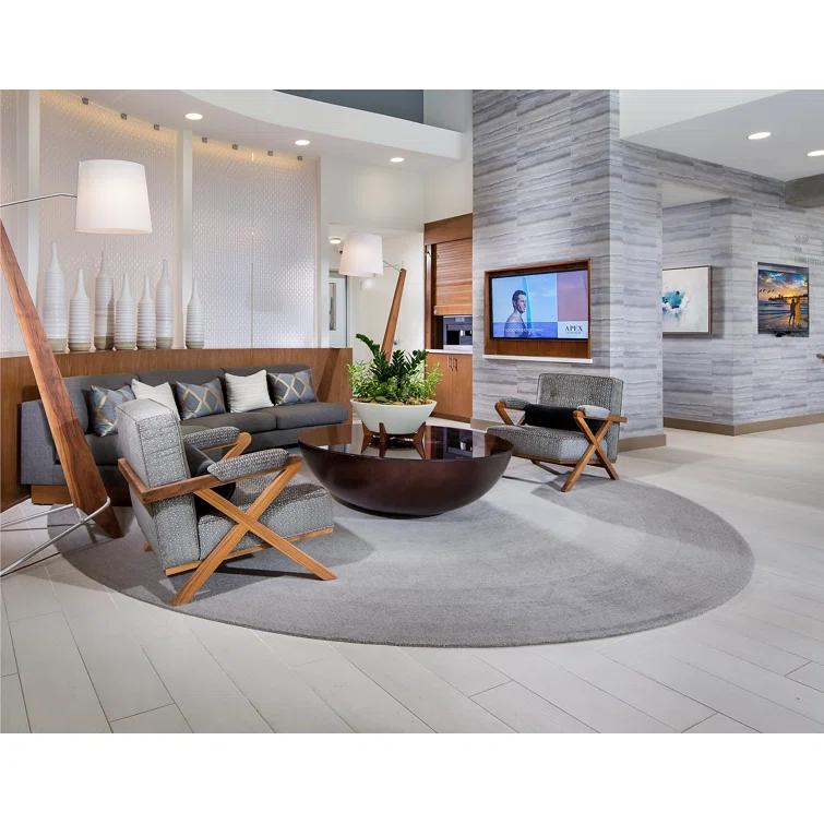 Silva Dark Stained Walnut Floor Lamp with Linen Shade