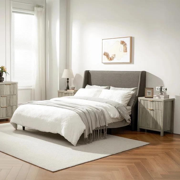 Arrilla 25'' 2 - Drawer Nightstand with Built-In Outlets