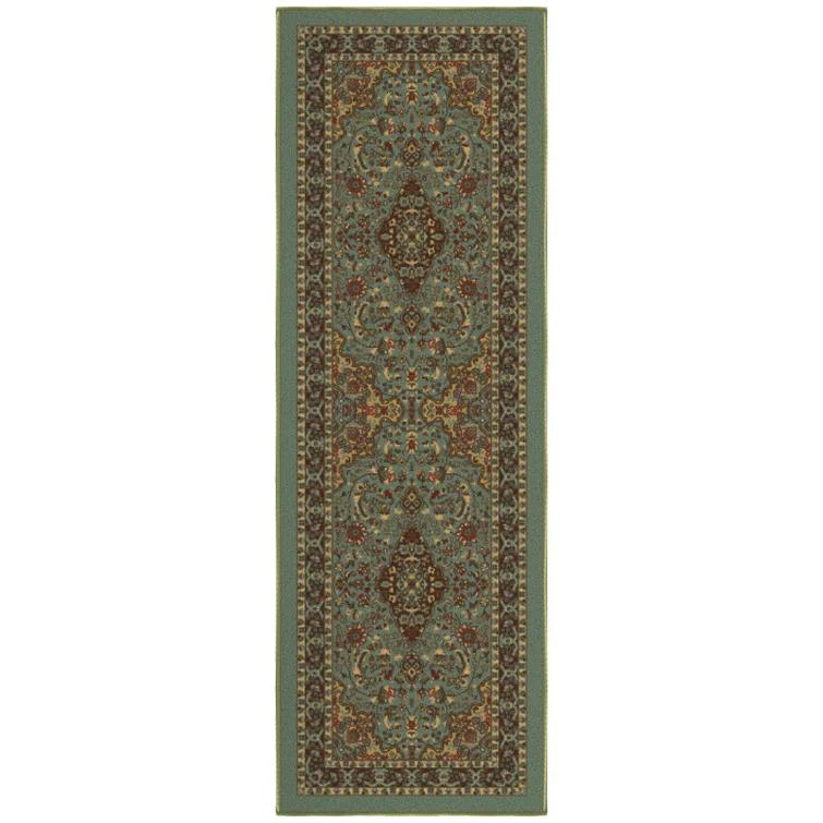 Ottohome Non-Slip Medallion Oriental Area Rug For Living Room, Hallway, Entryway Rug, Dark Red